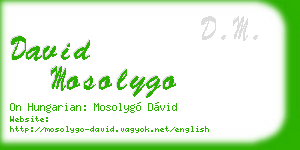 david mosolygo business card